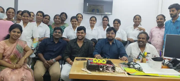 LVR Hospital team members sharing a celebration
