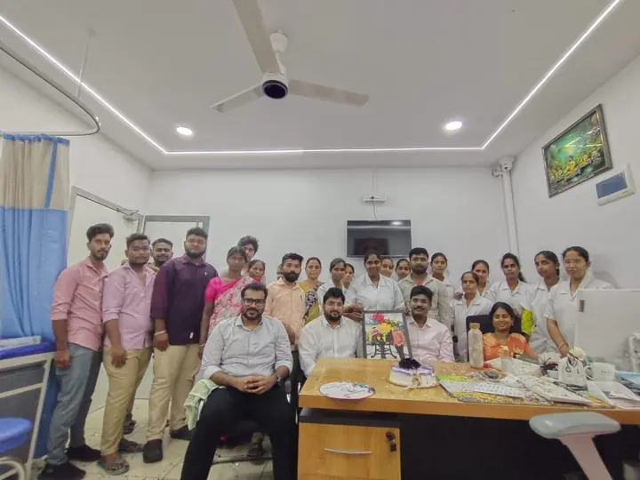 LVR Hospital team members sharing a celebration